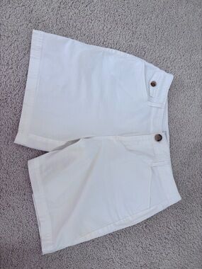 White Cotton Shorts
